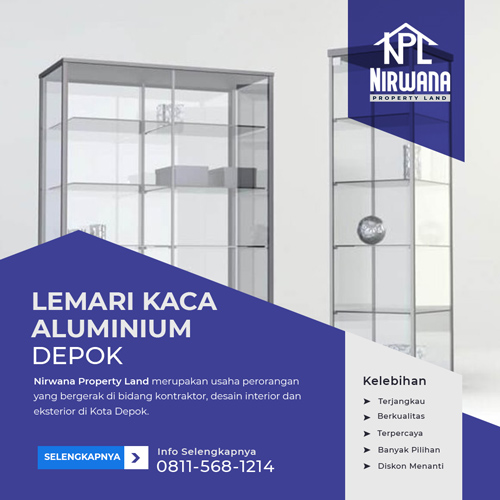Lemari Kaca Aluminium Depok